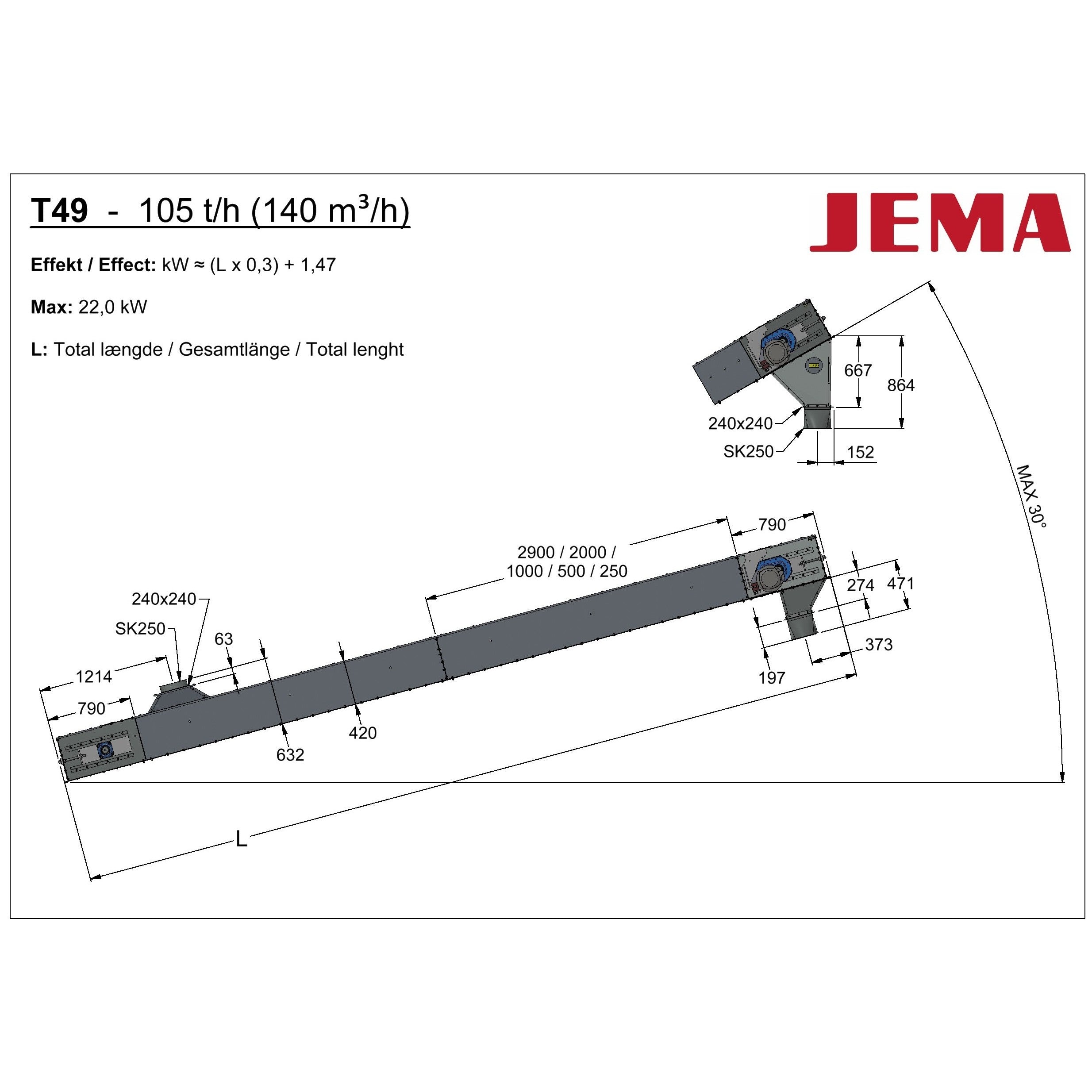 T49 Kæderedler - stigende