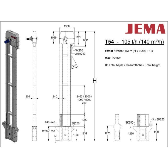 T54 Kopelevator - 105 t/h
